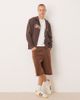 ASOS DESIGN ASOS DESIGN zip up hoodie with sporty print in brown - 4