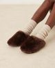 ASOS DESIGN ASOS DESIGN Zori premium sheepskin mules in chocolate-Brown - 1