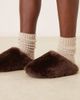 ASOS DESIGN ASOS DESIGN Zori premium sheepskin mules in chocolate-Brown - 3