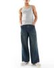 ASOS DESIGN ASOS DESISN extreme baggy jeans with green tint in dark wash blue - 1
