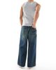 ASOS DESIGN ASOS DESISN extreme baggy jeans with green tint in dark wash blue - 2