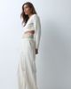 ASOS DESIGN ASOS X THE SOURCED COLLECTION wide leg trouser with corset detail waist in cream-NEUTRAL - 1