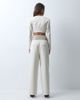 ASOS DESIGN ASOS X THE SOURCED COLLECTION wide leg trouser with corset detail waist in cream-NEUTRAL - 3