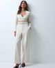 ASOS DESIGN ASOS X THE SOURCED COLLECTION wide leg trouser with corset detail waist in cream-NEUTRAL - 4