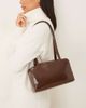ASOS DESIGN ASOS DESIGN patent boxy shoulder bag in chocolate-Brown - 1