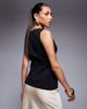 ASOS DESIGN DESIGN knit vest with flower buttons in black - 4