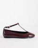 Asos Design Wide Fit ASOS DESIGN Wide Fit Lulu T-bar ballet flats in burgundy-Red - 1