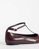 Asos Design Wide Fit ASOS DESIGN Wide Fit Lulu T-bar ballet flats in burgundy-Red - 3
