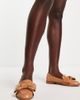 ASOS DESIGN Wide Fit ASOS DESIGN Wide Fit Mentor bow loafer flat shoes in tan-Brown - 1