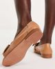 ASOS DESIGN Wide Fit ASOS DESIGN Wide Fit Mentor bow loafer flat shoes in tan-Brown - 3