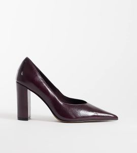 Asos Design Wide Fit ASOS DESIGN Wide Fit Panda high block heel pumps in burgundy-RED