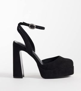 Asos Design Wide Fit ASOS DESIGN Wide Fit Peaked platform high heeled shoes in black