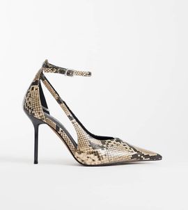 Asos Design Wide Fit ASOS DESIGN Wide Fit Progress pattern work stiletto pumps in snake-MULTI