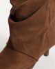 Asos Design Wide Fit ASOS DESIGN Wide Fit Rosario slouchy kitten heel boots in chocolate suedette-Brown - 3