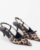 Asos Design Wide Fit ASOS DESIGN Wide Fit Skippy bow detailing slingback kitten heel shoes in leopard-Multi - 1