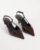 Asos Design Wide Fit ASOS DESIGN Wide Fit Skippy slingback kitten heel shoes in chocolate patent-Brown - 2