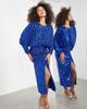 ASOS EDITION ASOS EDITION batwing all over sequin midi dress in bright blue - 2