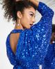 ASOS EDITION ASOS EDITION batwing all over sequin midi dress in bright blue - 3