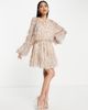 ASOS EDITION ASOS EDITION blouson sleeve mini dress with teardrop sequin in blush-Pink - 1