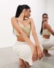 ASOS EDITION ASOS EDITION cami v neck embellished pearl crop top in cream-White - 2