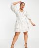 ASOS EDITION ASOS EDITION Curve floral embroidered mini dress with lace inserts-White - 1