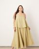 ASOS EDITION ASOS EDITION Curve strappy square neck maxi dress with pockets and dramatic drape detail in olive green - 1