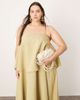 ASOS EDITION ASOS EDITION Curve strappy square neck maxi dress with pockets and dramatic drape detail in olive green - 2