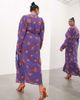 ASOS EDITION ASOS EDITION Curve wrap midi dress in floral sequin in purple - 3