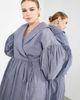 ASOS EDITION ASOS EDITION Curve wrap smock midi dress with collar in washed blue - 2