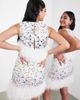 ASOS EDITION ASOS EDITION ditsy floral sequin crop top with faux feather hem-White - 3