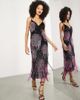 ASOS EDITION ASOS EDITION embellished cami midi dress with floral fringe in black and pink - 1