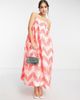 ASOS EDITION ASOS EDITION empire trapeze midi dress in neon jacquard-Pink - 1