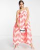 ASOS EDITION ASOS EDITION empire trapeze midi dress in neon jacquard-Pink - 4