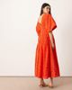 ASOS EDITION ASOS EDITION eyelet wide sleeve plunge midi dress in red-Black - 4