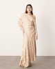 ASOS EDITION ASOS EDITION fallen shoulder maxi dress in stone stripe-Multi - 1