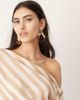 ASOS EDITION ASOS EDITION fallen shoulder maxi dress in stone stripe-Multi - 3