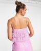 ASOS EDITION ASOS EDITION floral embellished cami top with faux feather hem in pink - 2