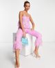 ASOS EDITION ASOS EDITION floral embellished cami top with faux feather hem in pink - 4