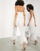 ASOS EDITION ASOS EDITION floral embellished pants with faux feather hem in ivory-White - 2