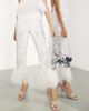 ASOS EDITION ASOS EDITION floral embellished pants with faux feather hem in ivory-White - 4