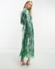 ASOS EDITION ASOS EDITION metallic fringe midi skirt in green - part of a set - 2