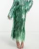 ASOS EDITION ASOS EDITION metallic fringe midi skirt in green - part of a set - 4