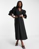 ASOS EDITION ASOS EDITION open back midi dress with puff sleeves in black - 1