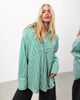 ASOS EDITION ASOS Edition oversized cotton shirt in green stripe-Multi - 1