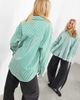 ASOS EDITION ASOS Edition oversized cotton shirt in green stripe-Multi - 2