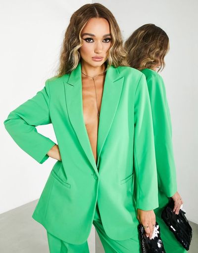 ASOS EDITION ASOS EDITION oversized longline blazer in bright green