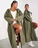 ASOS EDITION ASOS EDITION oversized trench coat in khaki-Green - 1