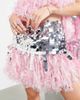 ASOS EDITION ASOS EDITION paillette sequin mini skirt with faux feather hem in pink-Silver - 2