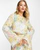 ASOS EDITION ASOS EDITION pastel floral print and sequin long sleeve top with fringe-Multi - 2