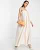 ASOS EDITION ASOS EDITION pleat front cotton cami midaxi dress in stone-Neutral - 2